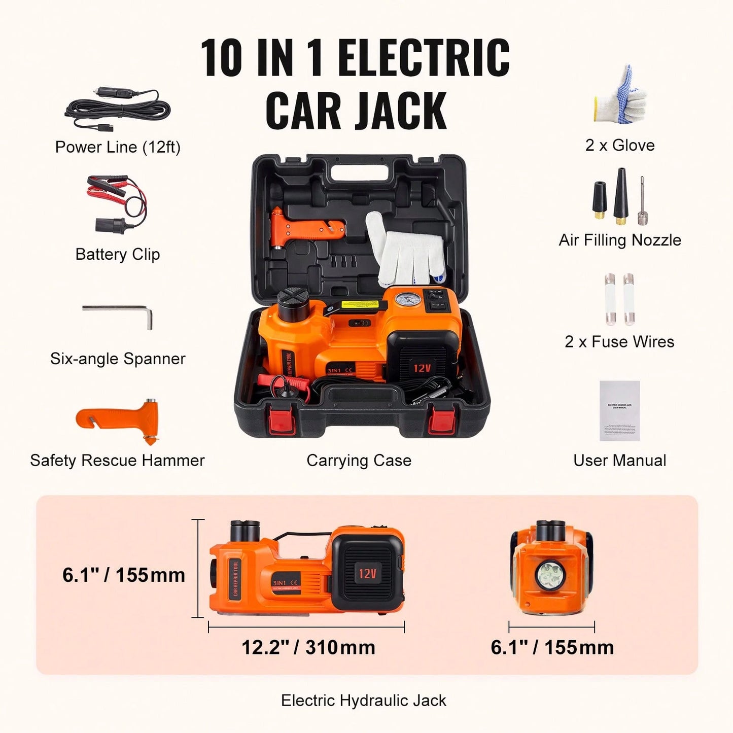 Electric Car Jack, 3 To 5 Tons/6600 To 11023 Lbs Scissor Jack, 12V Electric Automatic Jack With Double Saddles And Remote Control, Portable Car Jack For Sedan, SUV, Truck Tire Change