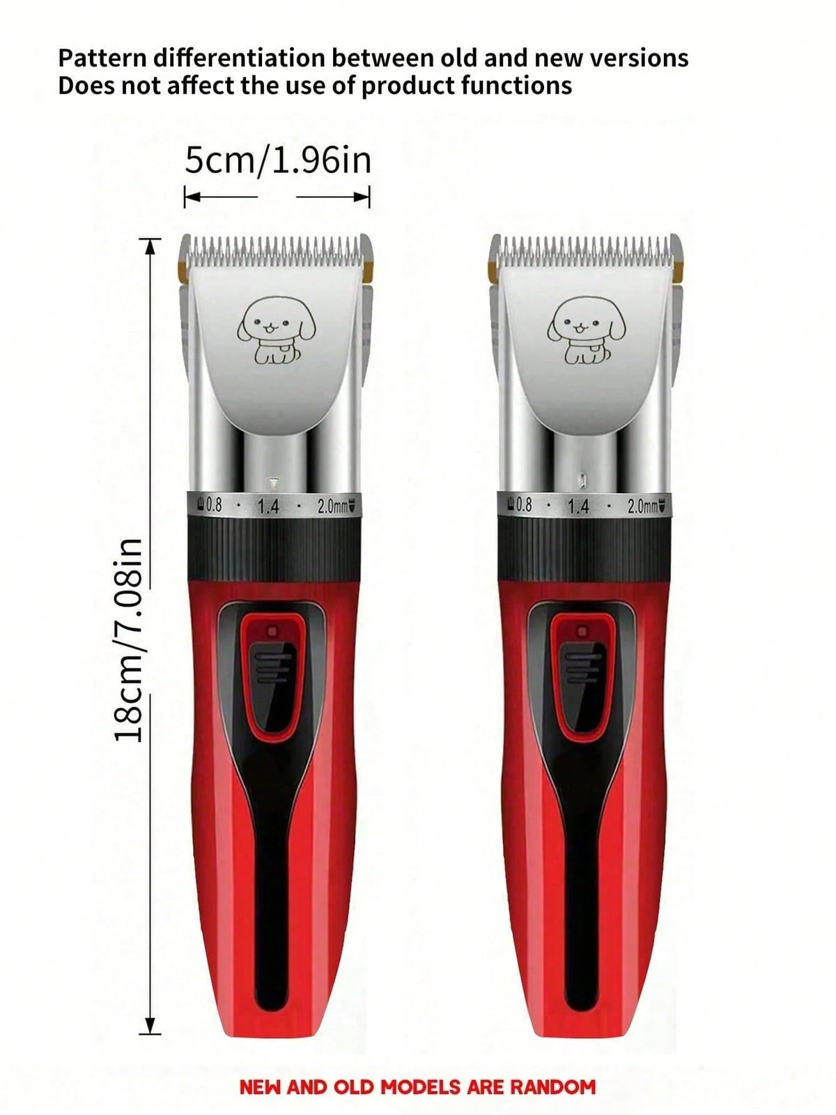 Electric Pet Grooming Clipper, Suitable For Brushing Dense Fur, Low Noise Wireless Dog Shaver, Electric Push-Style Dog & Cat Hair Trimmer, Dog Hair Trimmer, Pet Hair Trimmer (Red)