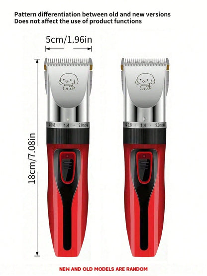 Electric Pet Grooming Clipper, Suitable For Brushing Dense Fur, Low Noise Wireless Dog Shaver, Electric Push-Style Dog & Cat Hair Trimmer, Dog Hair Trimmer, Pet Hair Trimmer (Red)