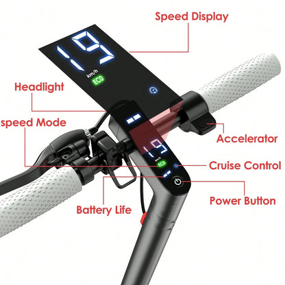 Electric Scooter For Adults, Up To 19 Mph, 19 Miles Range & 264 Lbs Load, Aluminum Alloy E-Scooter With 350W Motor, Foldable Escooter With Dual Braking System