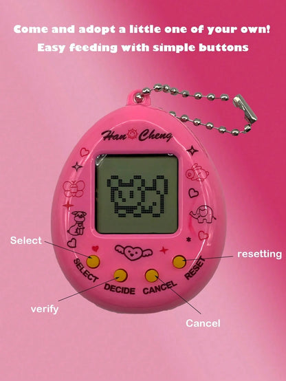 Electronic Pet Game Handheld Retro Game Console, 168-In-1 Games, Black & White Screen, Keychain Pendant Decor, Virtual Pet, Gift For Teens, College Students, Office Workers, Includes Battery