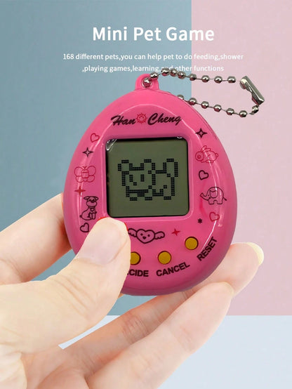 Electronic Pet Game Handheld Retro Game Console, 168-In-1 Games, Black & White Screen, Keychain Pendant Decor, Virtual Pet, Gift For Teens, College Students, Office Workers, Includes Battery