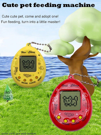 Electronic Pet Game Handheld Retro Game Console, 168-In-1 Games, Black & White Screen, Keychain Pendant Decor, Virtual Pet, Gift For Teens, College Students, Office Workers, Includes Battery
