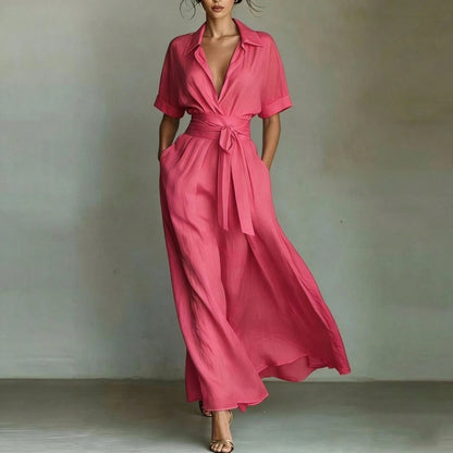 Elegant French Vacation Style Maxi Dress Women 2026 Chic Retro Slim Fit Holiday Dress