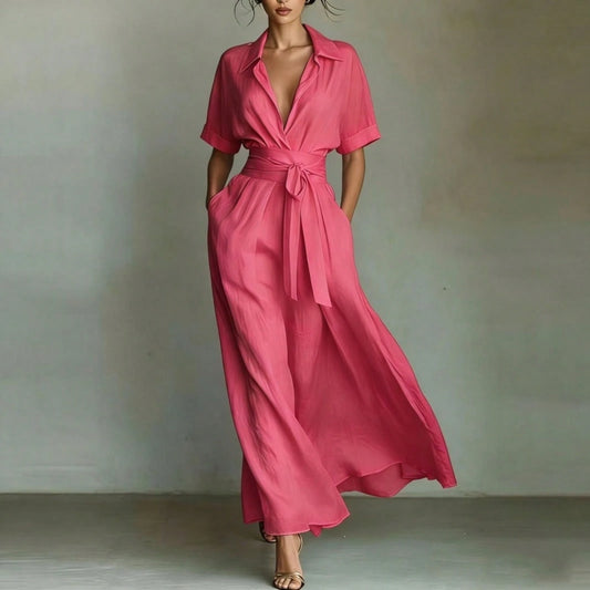 Elegant French Vacation Style Maxi Dress Women 2026 Chic Retro Slim Fit Holiday Dress