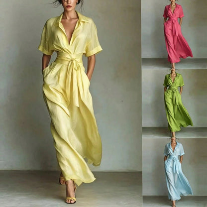 Elegant French Vacation Style Maxi Dress Women 2026 Chic Retro Slim Fit Holiday Dress