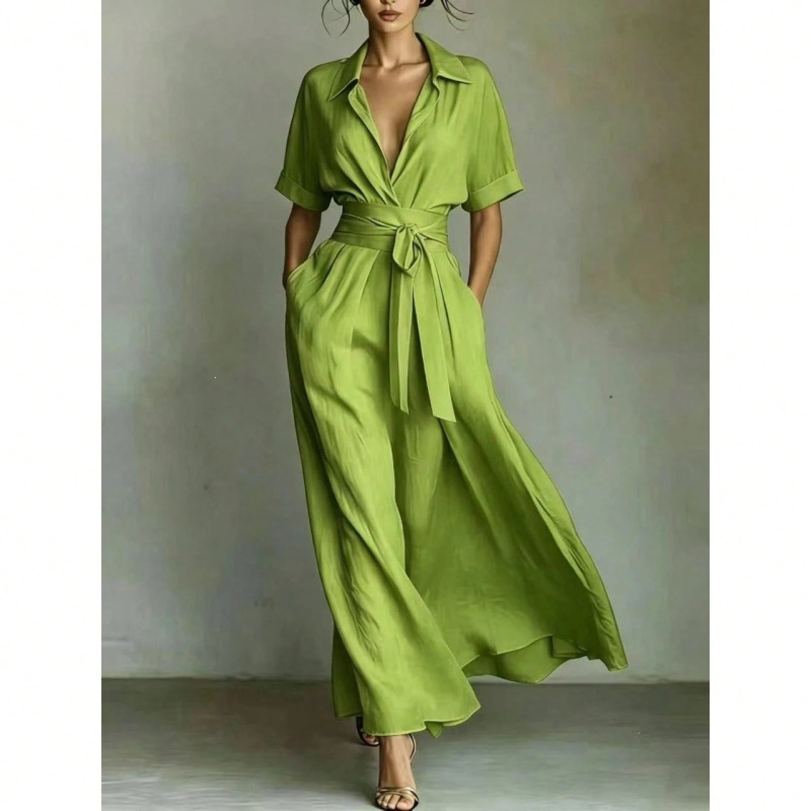 Elegant French Vacation Style Maxi Dress Women 2026 Chic Retro Slim Fit Holiday Dress