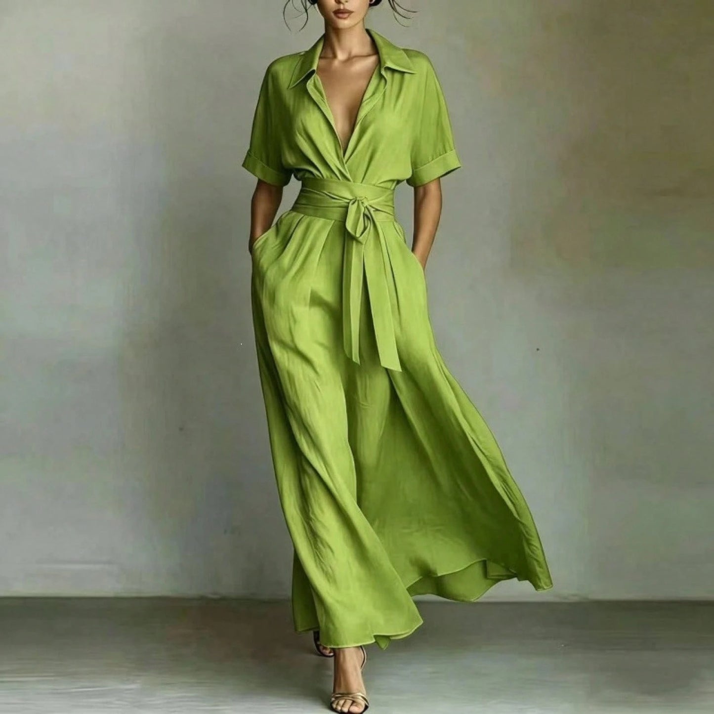 Elegant French Vacation Style Maxi Dress Women 2026 Chic Retro Slim Fit Holiday Dress