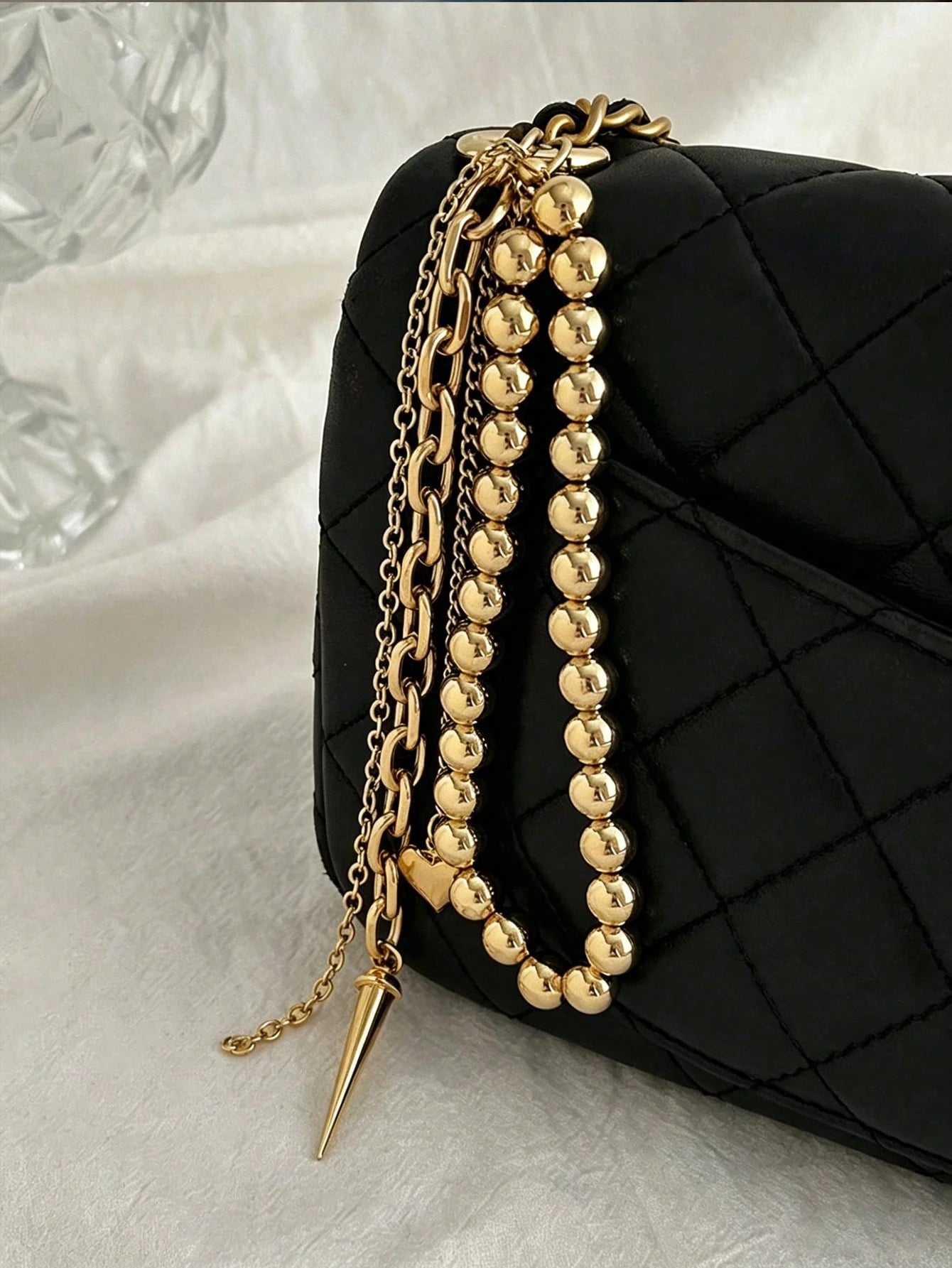 Elegant Metal Faux Pearl Beaded Keychain With Heart Tassel Decor, Jewelry Accessory, Personalized Gift, Funny Gift, Gift For Boyfriend, Phone Charm