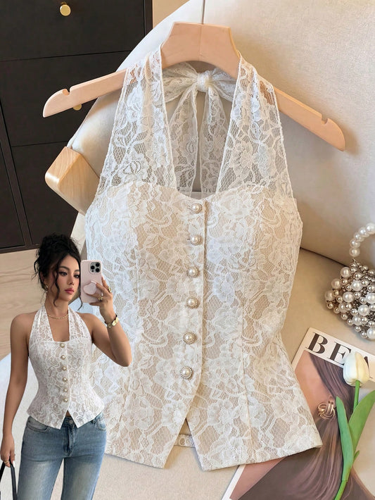 Elenzga Women's Backless Casual White Floral Summer Elegant Party Bohemian Beach Dress,Suitable For Valentine's Day,New Year,Hawaii Music Festival,Holiday