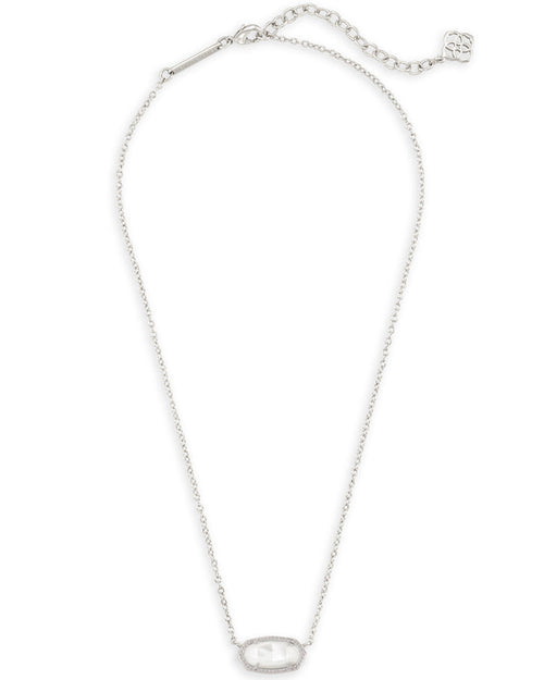 Elisa Silver Short Pendant Necklace In Ivory MOP