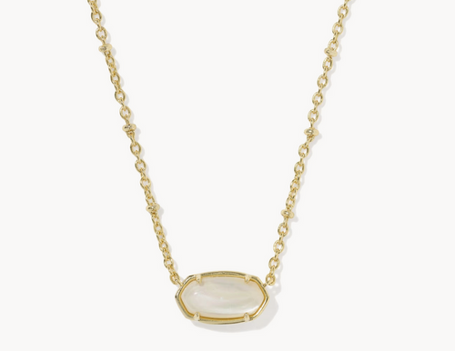 Elisa Tiger Stripe Necklace Gold/Natural MOP