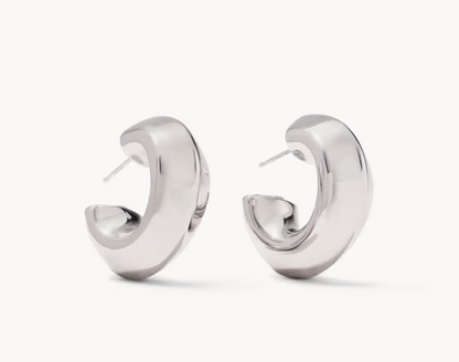 Embry Hoop Earrings Silver Metal