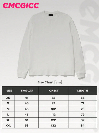 EMCGICC Manfinity Y2k Thin Graphic T-Shirt For Cotton,Hip-Hop For Men Long Sleeve Shirts, Funny Vintage,Regular Fit, Street Style Print, Ideal Gift For Him