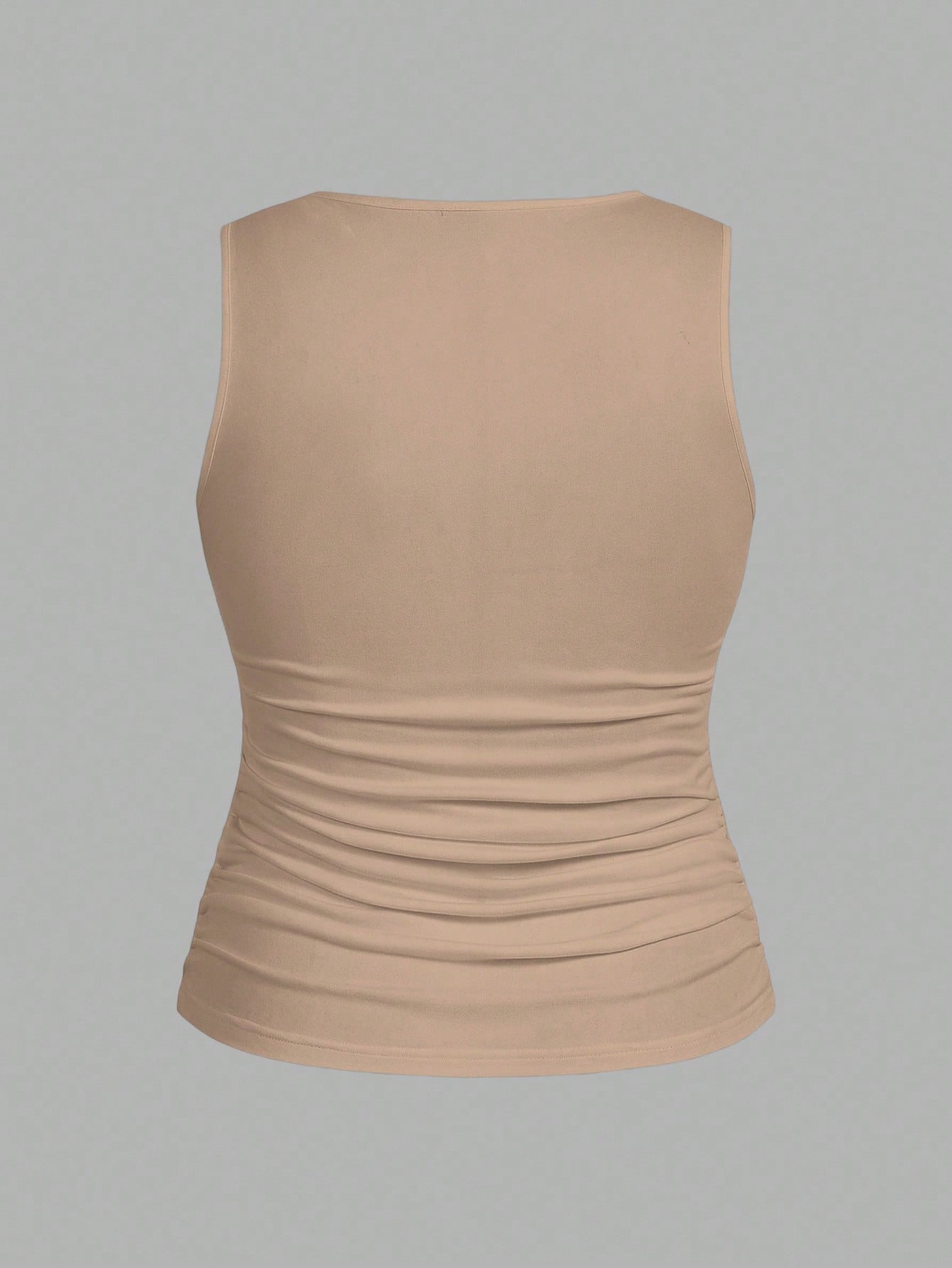 EMERY ROSE 2pcs Casual Solid Color Versatile Fitted Tank Top/Top, Suitable For Plus Size Women In Summer & Autumn