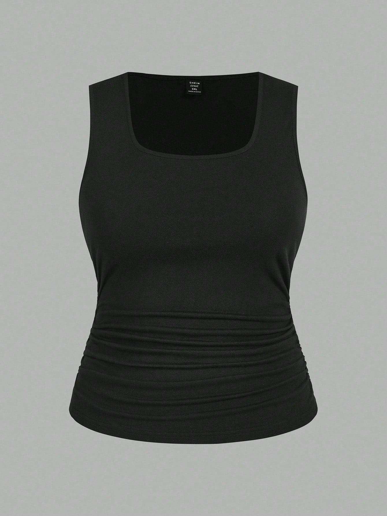 EMERY ROSE 2pcs Casual Solid Color Versatile Fitted Tank Top/Top, Suitable For Plus Size Women In Summer & Autumn
