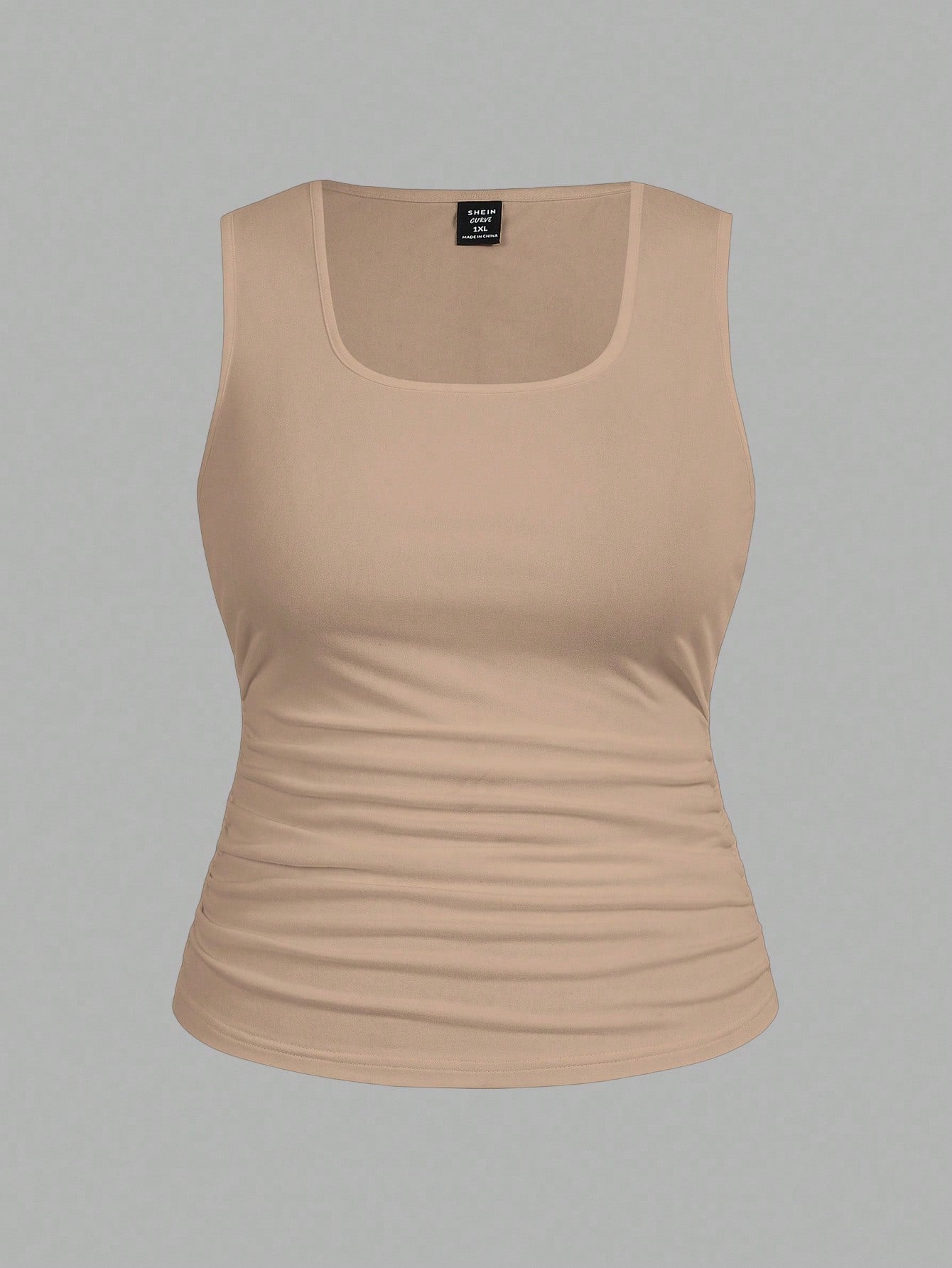 EMERY ROSE 2pcs Casual Solid Color Versatile Fitted Tank Top/Top, Suitable For Plus Size Women In Summer & Autumn