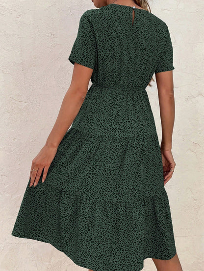 EMERY ROSE Allover Print Ruffle Hem A-Line Dress Maxi Vacation Beach Outfits Women