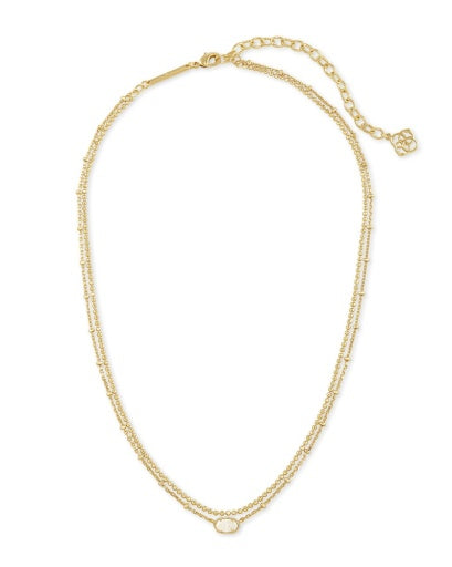 Emilie Multi Strand Necklace Iridescent Drusy Gold