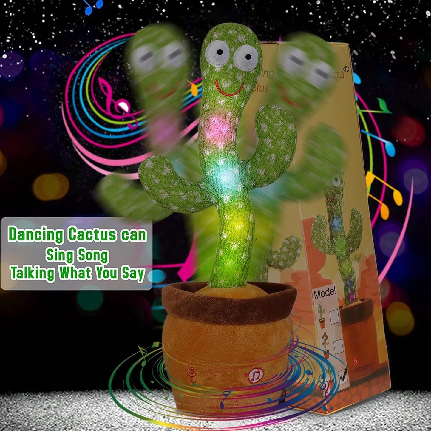 Emoin Talking Cactus Toy, Interactive Toys Dancing Cactus Toy Mimicking Repeating What You Say, Toddler Infant Baby Toys Gifts For 6 7 8 9 10 Month Old Baby Toys For 1 2 3 Year Old Boy Girl