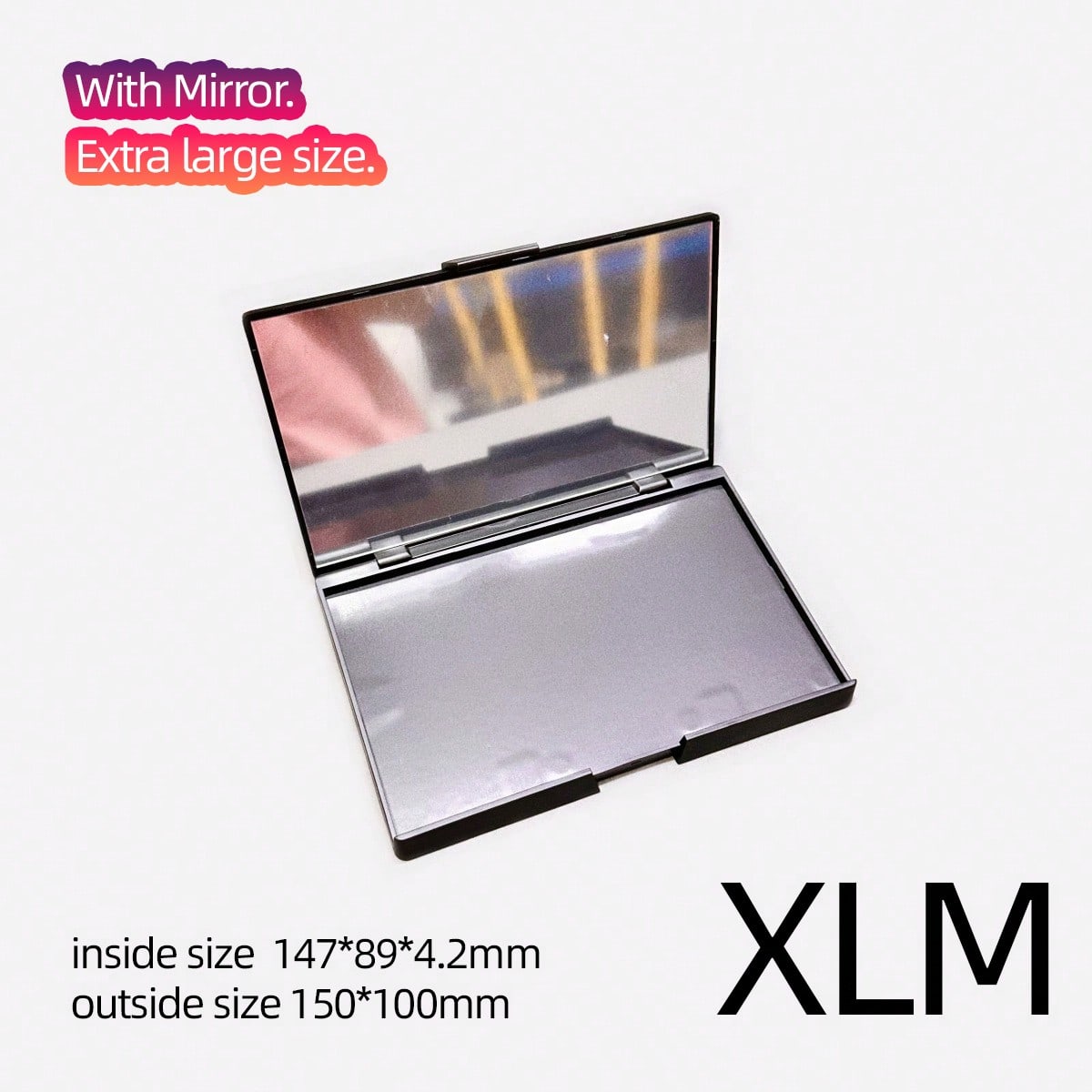 EMPTY Magnetic Makeup Palette With Mirror (Check Size Before Purchase), DIY Travel Cosmetics Organizer For Eyeshadow & Powder (Metal Stickers Required For Non-Magnetic Pans)