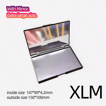 EMPTY Magnetic Makeup Palette With Mirror (Check Size Before Purchase), DIY Travel Cosmetics Organizer For Eyeshadow & Powder (Metal Stickers Required For Non-Magnetic Pans)