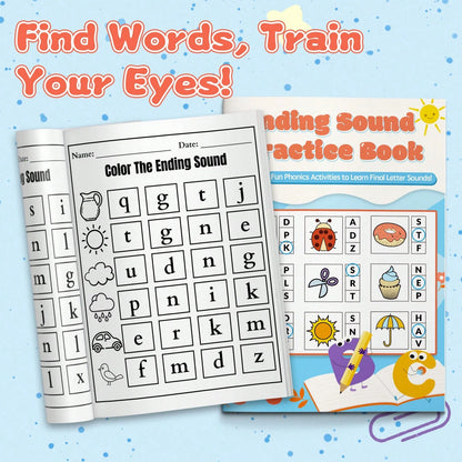 Ending Sound And Alphabet Letter Find Practice Book, Fun Phonics Activities To Learn Final Letter Sounds, Spot Trace And Color Letters A To Z, Great Workbook For Home School And Travel