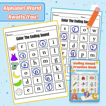 Ending Sound And Alphabet Letter Find Practice Book, Fun Phonics Activities To Learn Final Letter Sounds, Spot Trace And Color Letters A To Z, Great Workbook For Home School And Travel