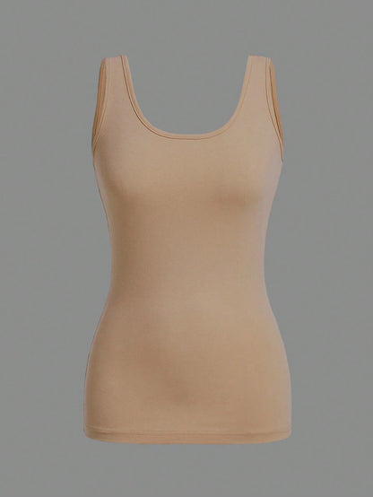 Essnce 3pcs/Set Casual Minimalist Slim Fit Women Round Neck Camisole, Suitable For Summer