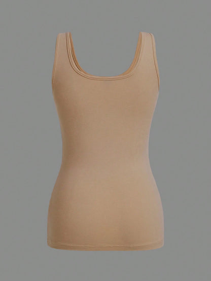 Essnce 3pcs/Set Casual Minimalist Slim Fit Women Round Neck Camisole, Suitable For Summer
