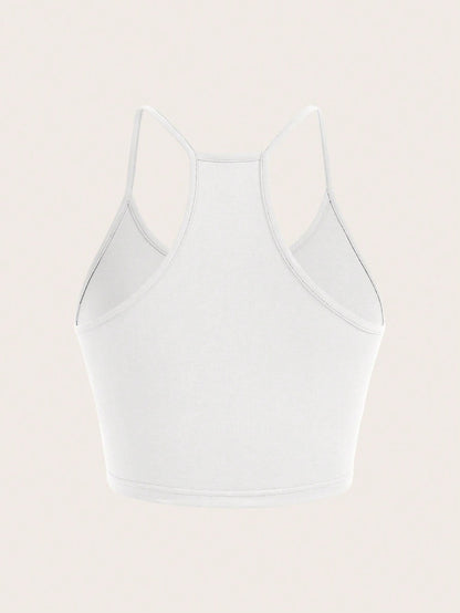 Essnce 5pcs Women's Casual Minimalist Spaghetti Strap Camisole Set, Suitable For Summer