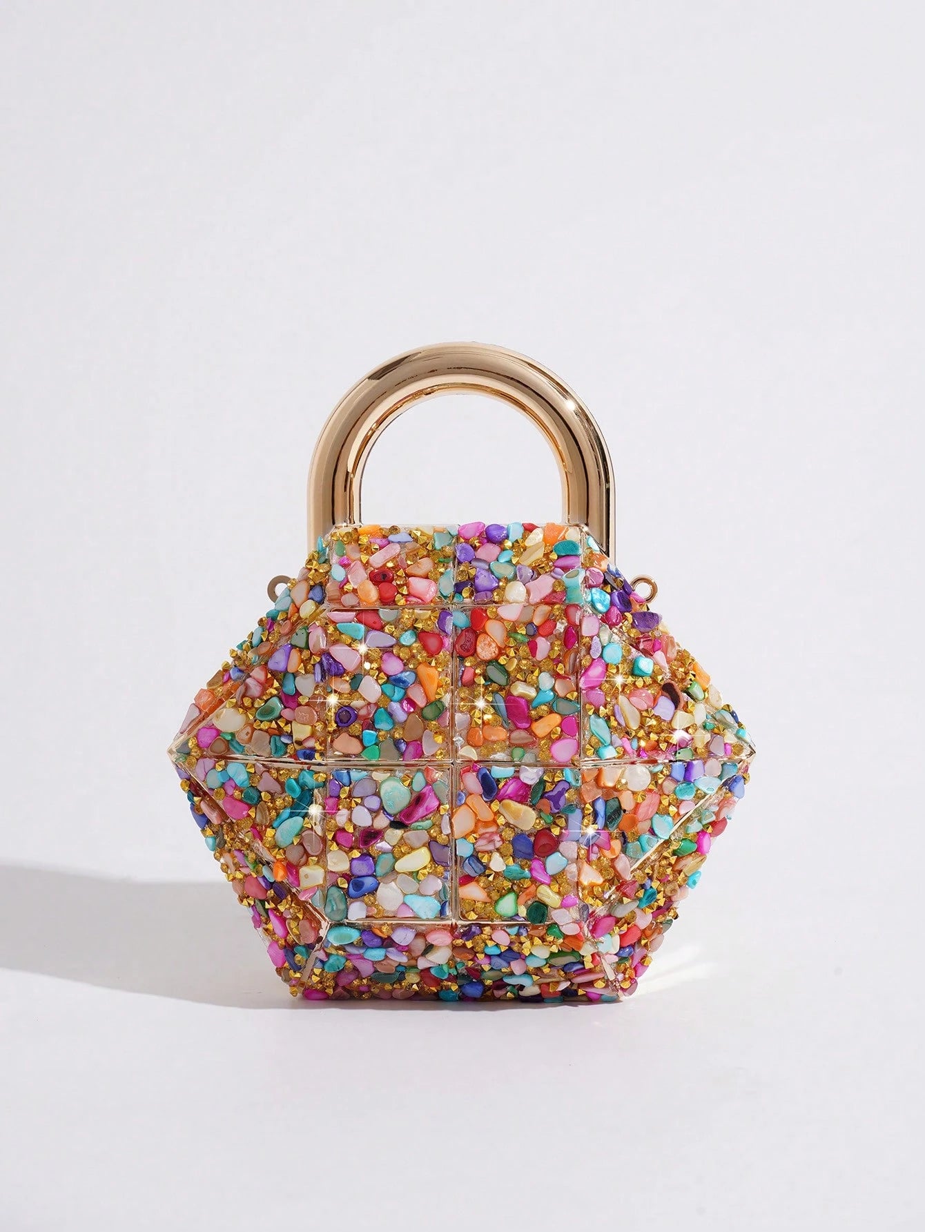 European & American Hot-Selling Creative Mini Handheld Lock-Style Evening Bag, Textured Acrylic Handheld Crossbody Box Bag, Lipstick Earphone Coin Accessory Bag, Fashion Bag For Parties And Gatherings