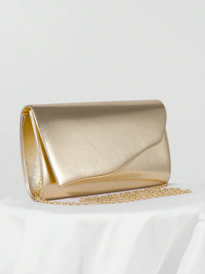 European And American Fashionable Simple Dinner Clutch Bag, Made Of High-Quality PU, Elegantly Designed For Noble Women, Single Chain Shoulder Bag