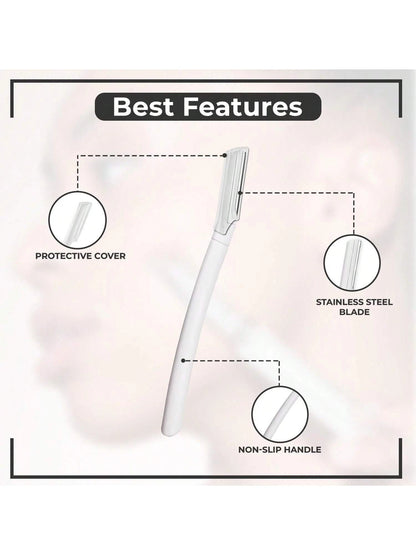 Exfoliating Dermaplaning Tool, Face & Eyebrow Razor With Precision Cover- 10 Count| Portable Razor For Women And Men,Hair Products And Accessories For Barber Salon Beauty Travel Essentials