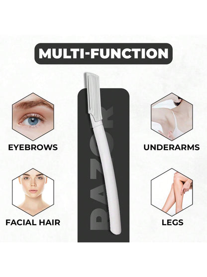 Exfoliating Dermaplaning Tool, Face & Eyebrow Razor With Precision Cover- 10 Count| Portable Razor For Women And Men,Hair Products And Accessories For Barber Salon Beauty Travel Essentials