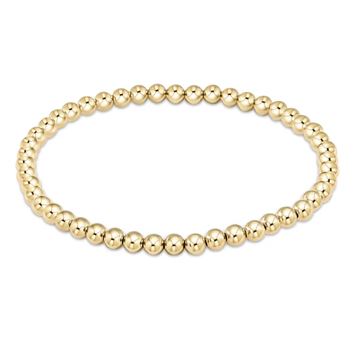 Extends Classic Gold 4MM Bead Bracelet 7.25 in