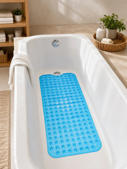Extra Long Non-Slip Bathtub Mat With Drainage Holes And Suction Cups Non-Slip Bathtub Mat, 40 X 16 Inch Extra Long Bathtub Mat, Soft On Feet Machine Washable Bathroom Shower Mat- Ideal For Home, Hote