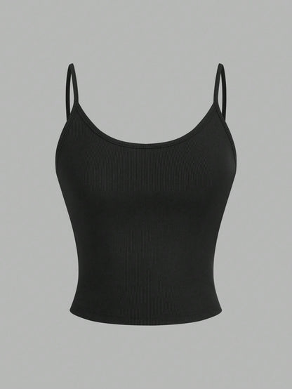 EZwear 4pcs Women Casual Cropped Camisole Set, Versatile For Summer