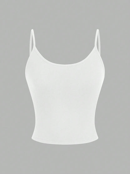 EZwear 4pcs Women Casual Cropped Camisole Set, Versatile For Summer