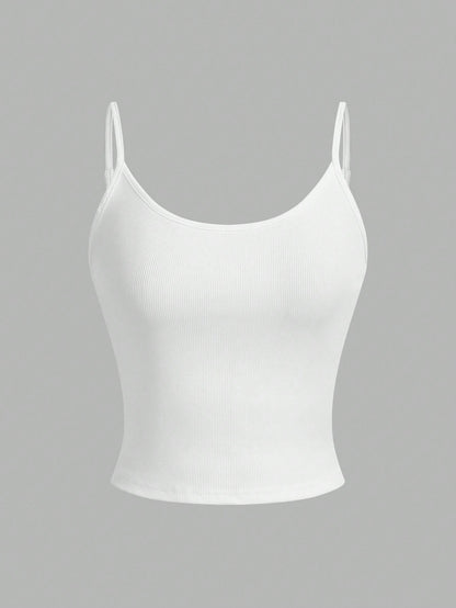 EZwear 4pcs Women Casual Cropped Camisole Set, Versatile For Summer