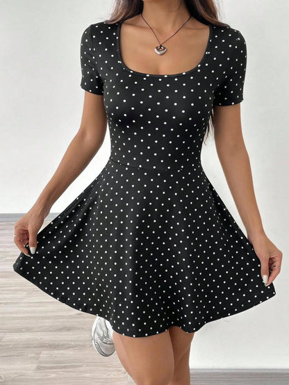 EZwear Black Knitted Mini Dress For Women,Autumn Dresses Clothes Everyday Daytime Daily Wear Casual Basic