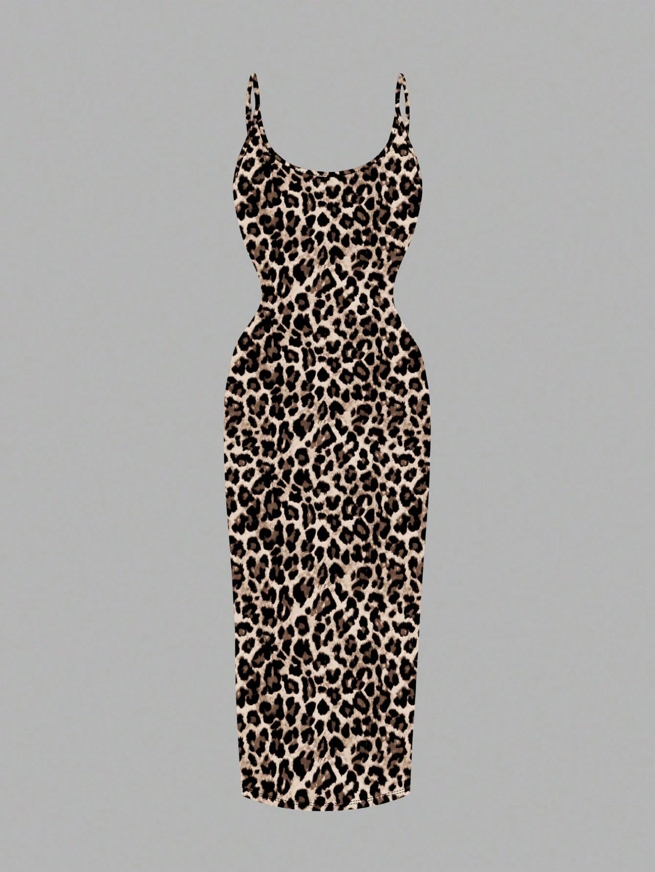 EZwear Casual Minimalist Full-Print Fitted Spaghetti Strap Maxi Dress For Summer, Daisy Print, Ditsy Floral