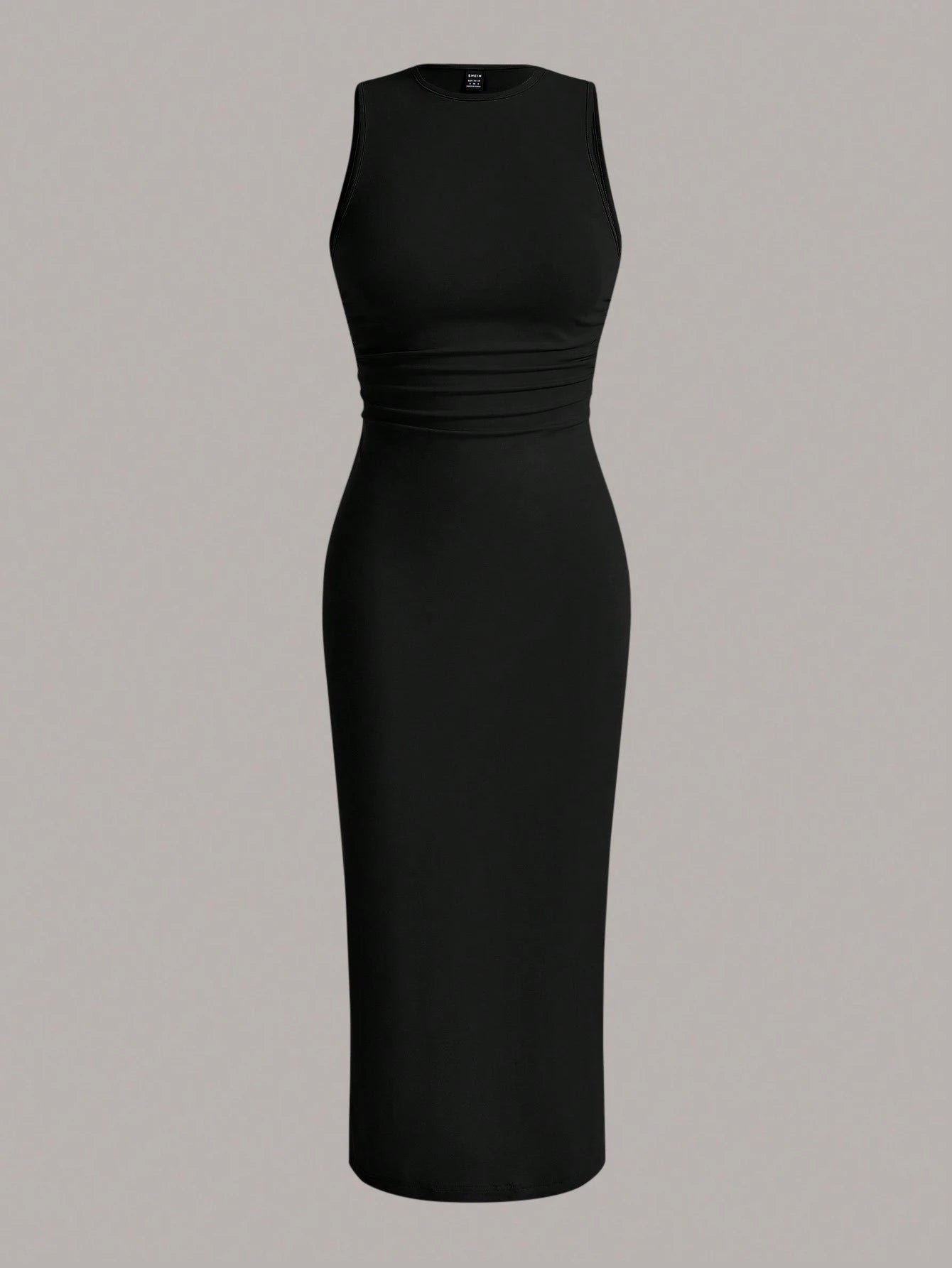 EZwear Solid Ruched Waist Tank Dress,Summer Dresses For Women,Tea Party Dress