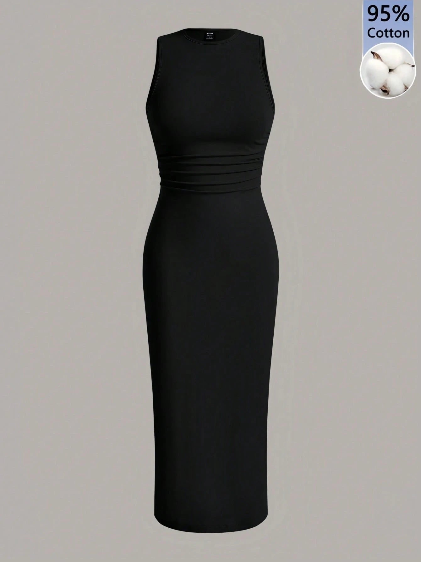 EZwear Solid Ruched Waist Tank Dress,Summer Dresses For Women,Tea Party Dress