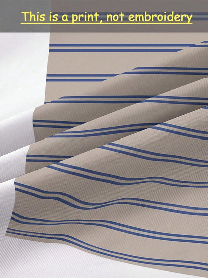 EZwear Women's Stripe Summer Casual T-Shirt, Korean Fashion Round Neck Top, Back-To-School School Style, Versatile Y2K Elegant Outing