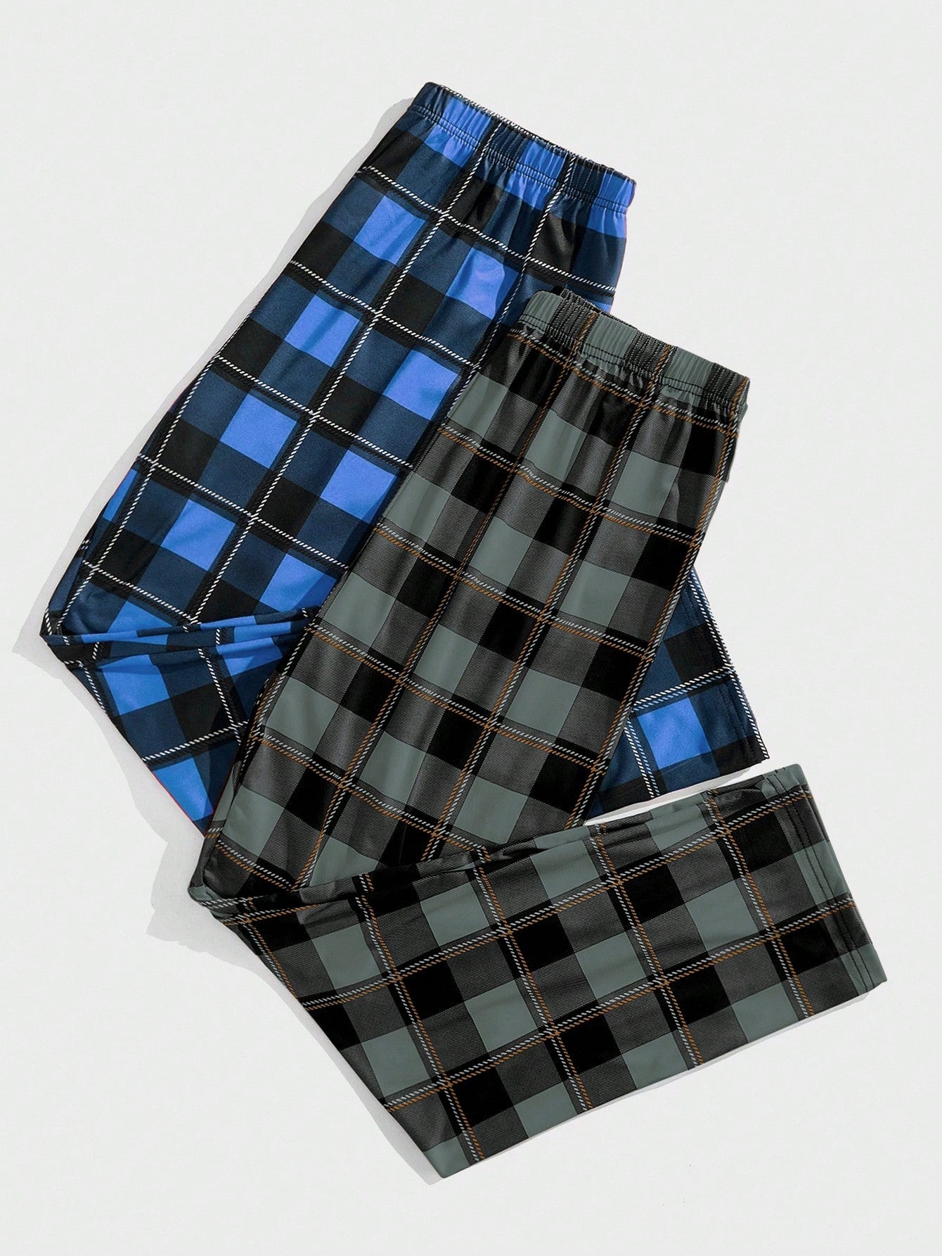FamilyFrolics 2pcs/Set Men's Plaid Pajama Pants, Fall Winter Clothes