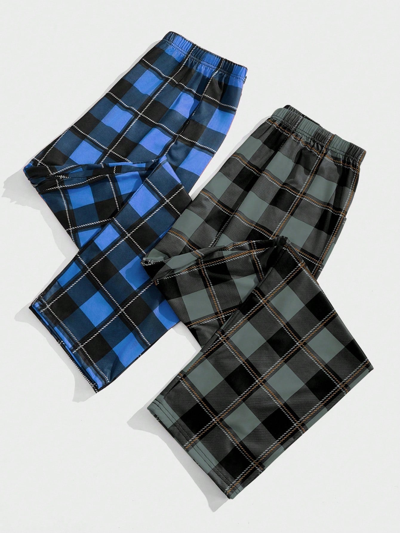 FamilyFrolics 2pcs/Set Men's Plaid Pajama Pants, Fall Winter Clothes