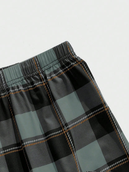 FamilyFrolics 2pcs/Set Men's Plaid Pajama Pants, Fall Winter Clothes