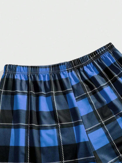 FamilyFrolics 2pcs/Set Men's Plaid Pajama Pants, Fall Winter Clothes