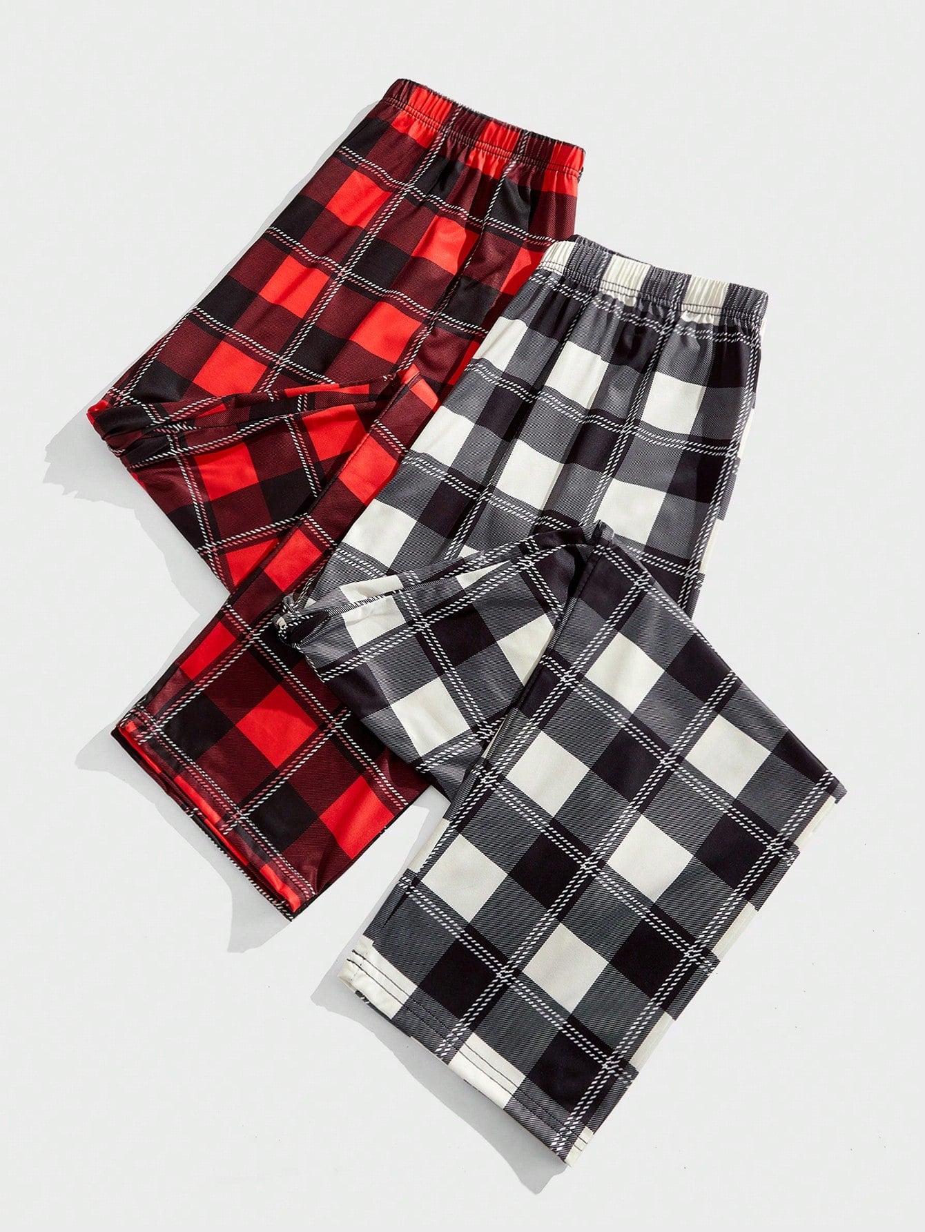 FamilyFrolics 2pcs/Set Men's Plaid Pajama Pants, Fall Winter Clothes